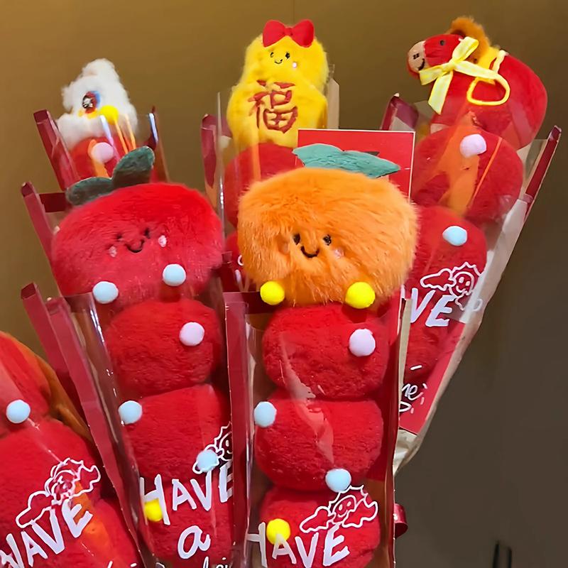 Christmas 2026 Plush Tanghulu Creative New Year Gift New Year'S  Decoration Ornament Tanghulu Bouquet Gift Photography Props