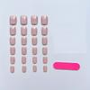 Kurze quadratische Press-On-Nägel Nude-Rosa-Gradient Falsche Nägel für Damen