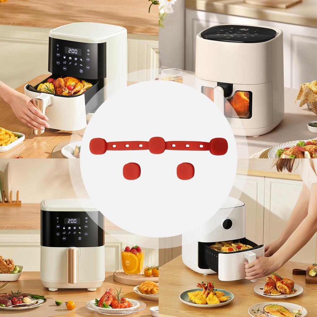 Air Fryer Magnetic Silicone Buckle Heat Resistant Magnets For Parchment Paper Liner Holder Home Restaurant Kitchen Accessories