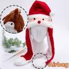 Cartoon Santa Reindeer Party Headdress Jumping Up Ears Ear Moving Hat Cute Plush Hats  Aldult