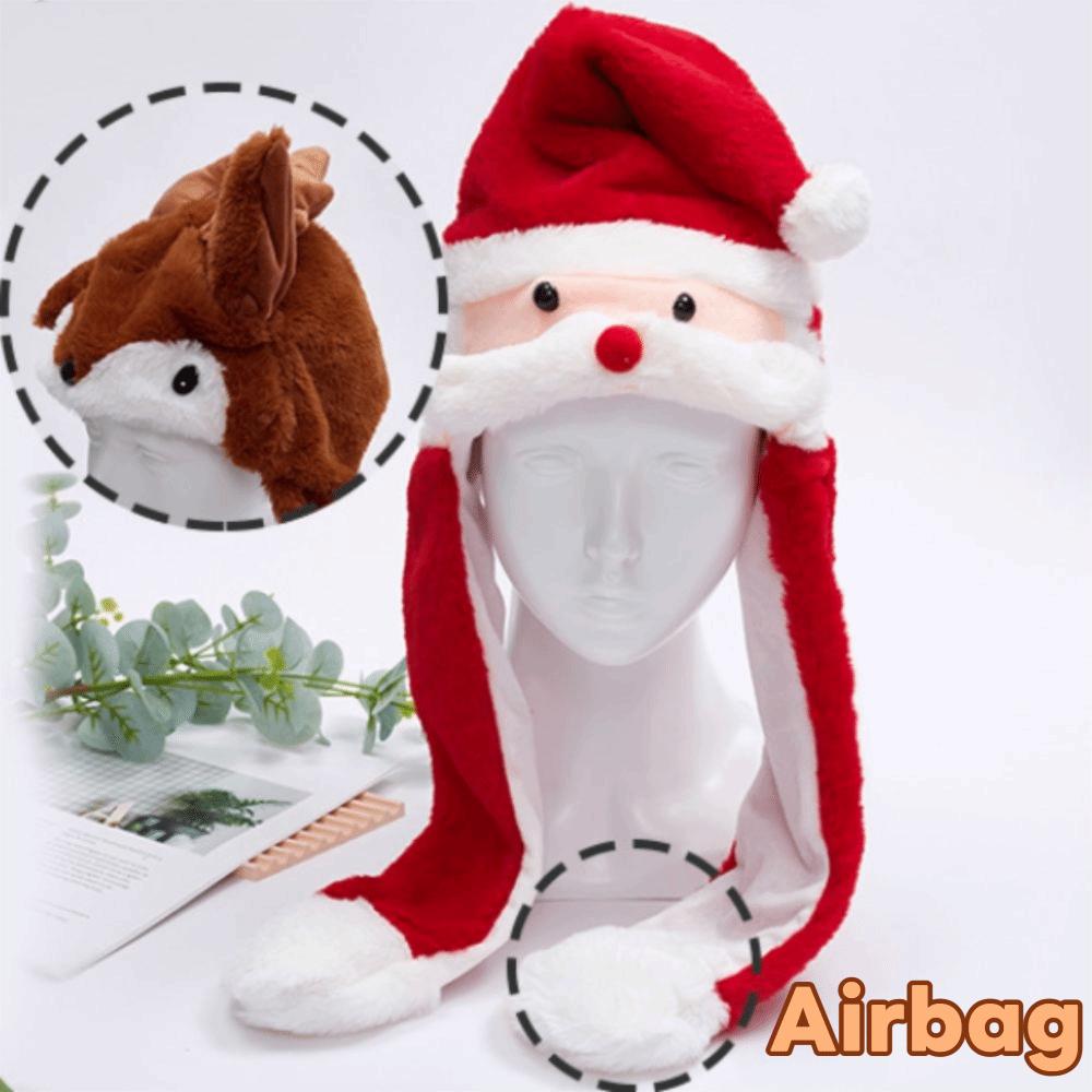 Cartoon Santa Reindeer Party Headdress Jumping Up Ears Ear Moving Hat Cute Plush Hats Aldult