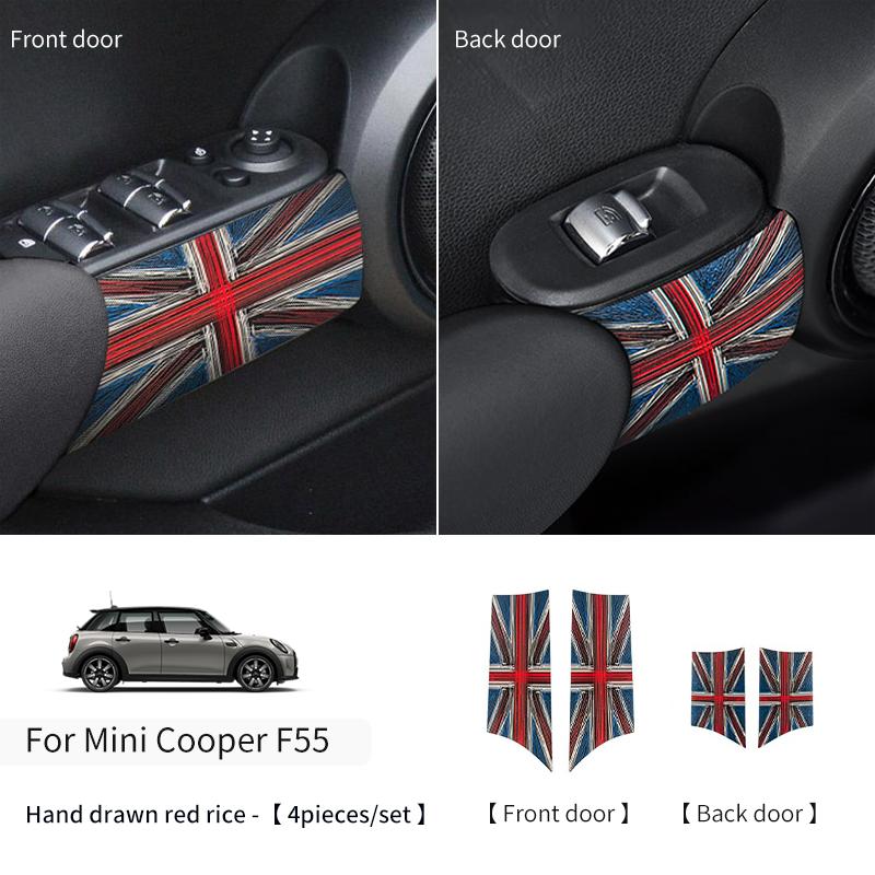 Autocollant Accoudoir de Porte de Voiture Pour Mini Cooper F55 F56 Cuir PU Poignée de Porte Auto Autocollant Accessoires de Décoration Intérieure de Voiture