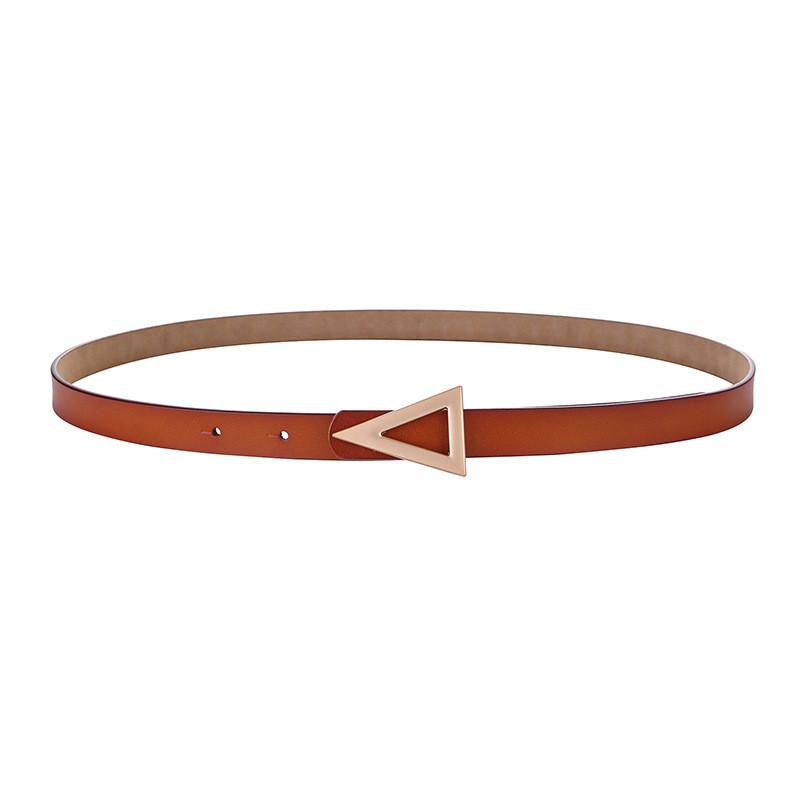 Women Simple Chic Belt With Metal Triangle Buckle For Dress And Attire Formal
