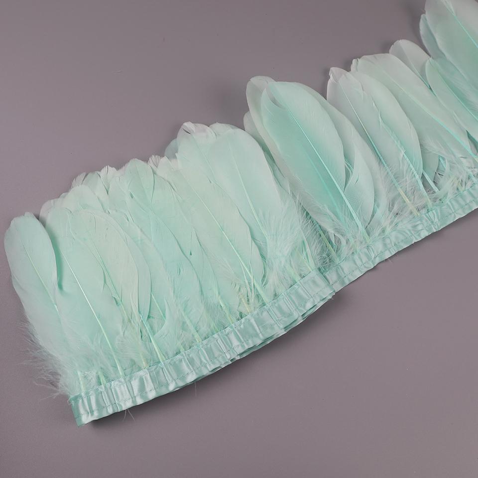 2M Natural Dyed Goose Feather Trims Real Geese Duck Feathers Fringe Ribbons For Handmade Crafts Pumas Wedding Accessories