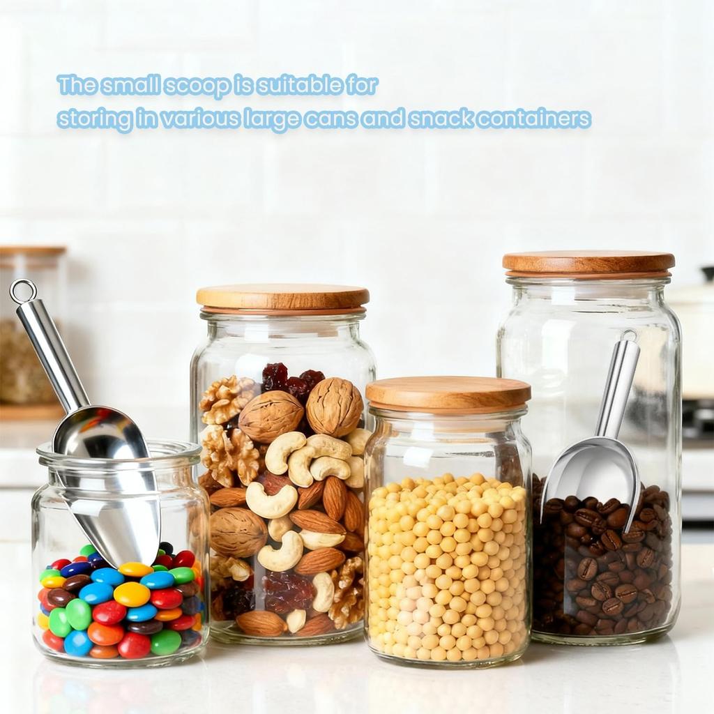 Ice Scoop for Freezer, Metal Small Ice Scooper for Ice Machine, Stainless Steel Kitchen Food Scoops for Ice Bucket Bar Party Wedding -3 Oz