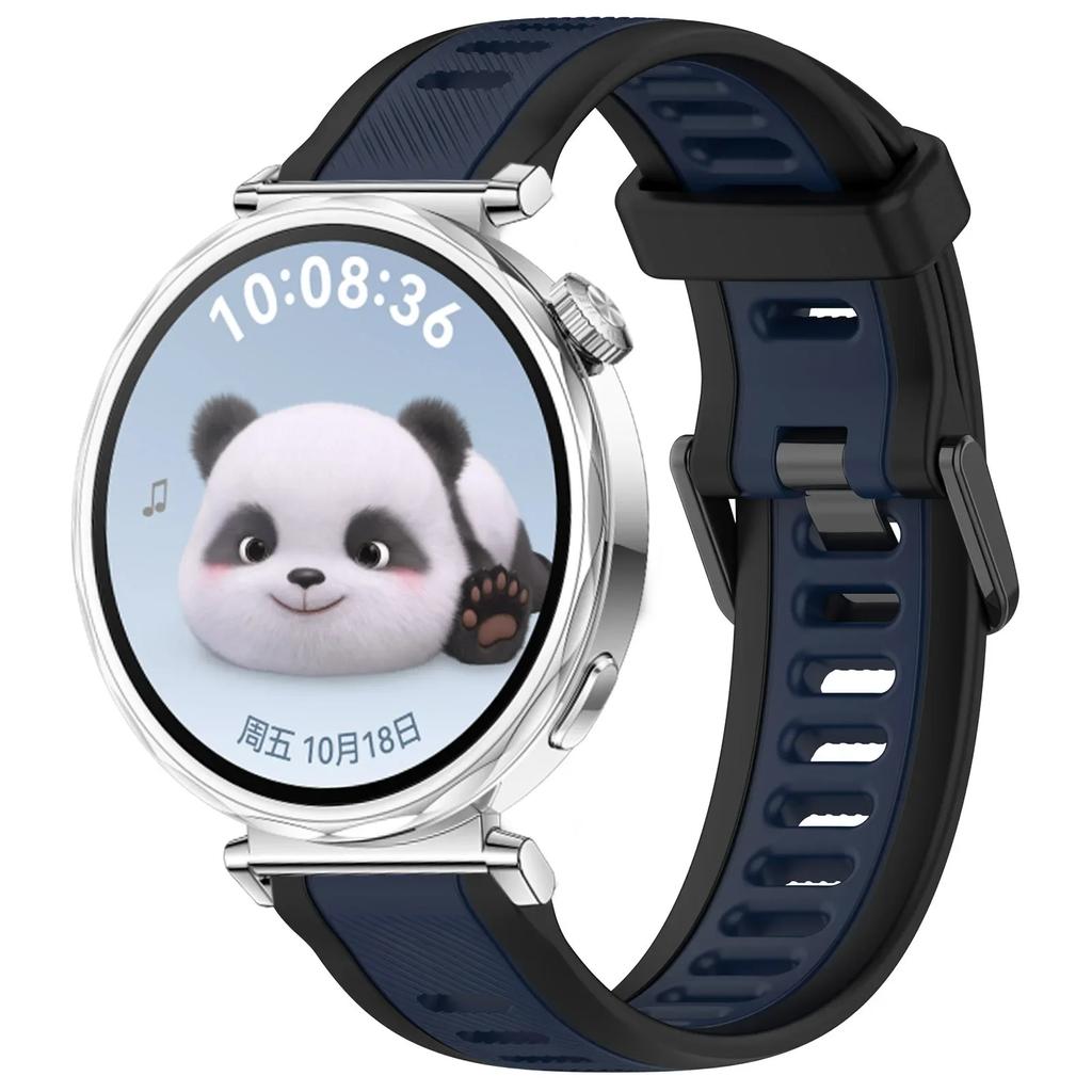 18mm Two-color Silicone Strap for Huawei Watch GT5 41mm GT5Pro 42mm Bracelet Comfortable Band for Huawei Watch GT4 41mm Correa