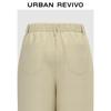 UR 2025 Autumn Women's Elastic Waist Pleated Wide-Leg Pants