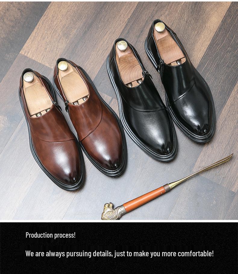 Plus Size Men's Autumn Leather Loafers - British Style Casual Slip-on Driving Shoes