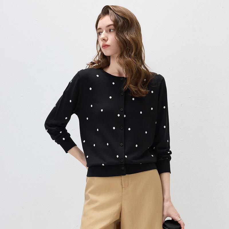 Comon Boca Women's Polka Dot Lyocell Tencel Knit Cardigan