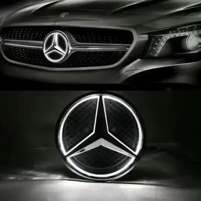 Car Front Grilled Star Light Emblem LED Illuminated Logo for Mercedes Benz GLC W205 W213 W204 CLA W253 GLK AMG B E Class Ashtray QC1