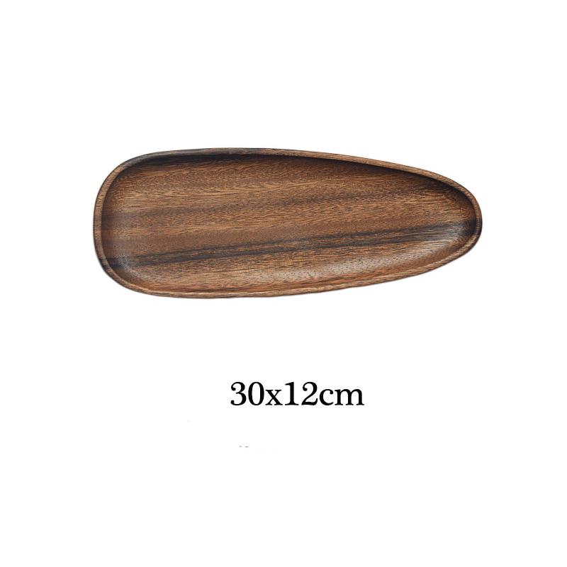 Ganze Holz Walnuss Holz Unregelmäßige Oval Obst Gerichte Massivholz Dessert Teller Untertasse Tee Tablett Geschirr Set