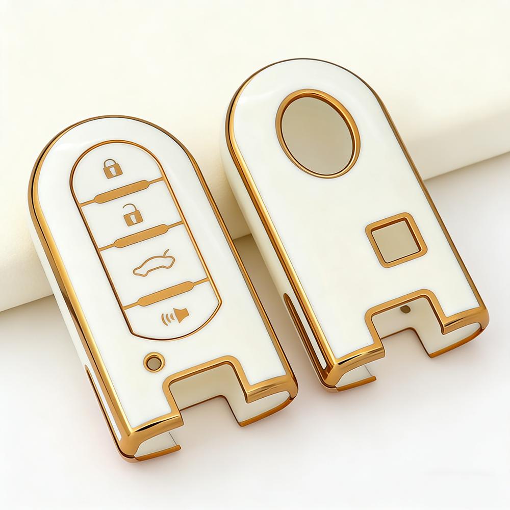 4 Buttons Soft Tpu Key Cover For Toyota Perodua Crown Reiz Corolla Camry Anti-Scratch Car Key Case Keychains Accessories