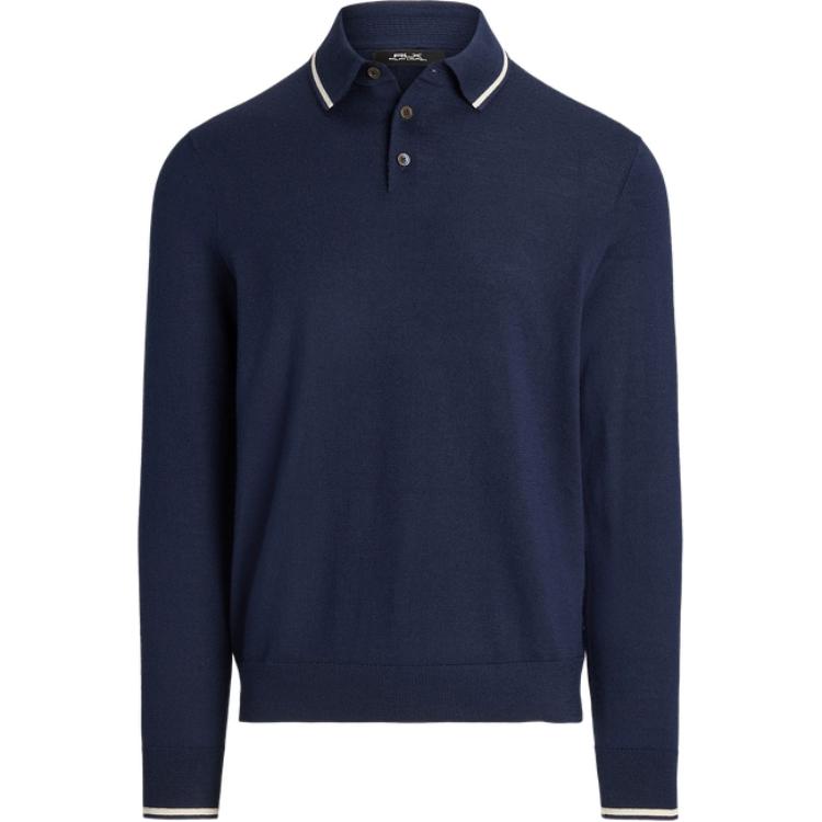 

Polo Ralph Lauren Однотонная прямая мужская рубашка-поло с длинным рукавом Топы Темно-синий MNXGSWE16820057-410 S