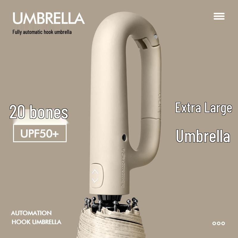 10-Rib Auto Folding Umbrella: Enlarged, Thickened, Portable, with Ring Buckle – for Sun and Rain, Custom Logo Available.