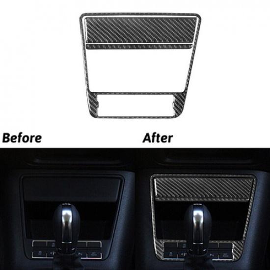 3Pcs Carbon Fiber Center Storage Cover Trim For Volkswagen Tiguan 2013-2017