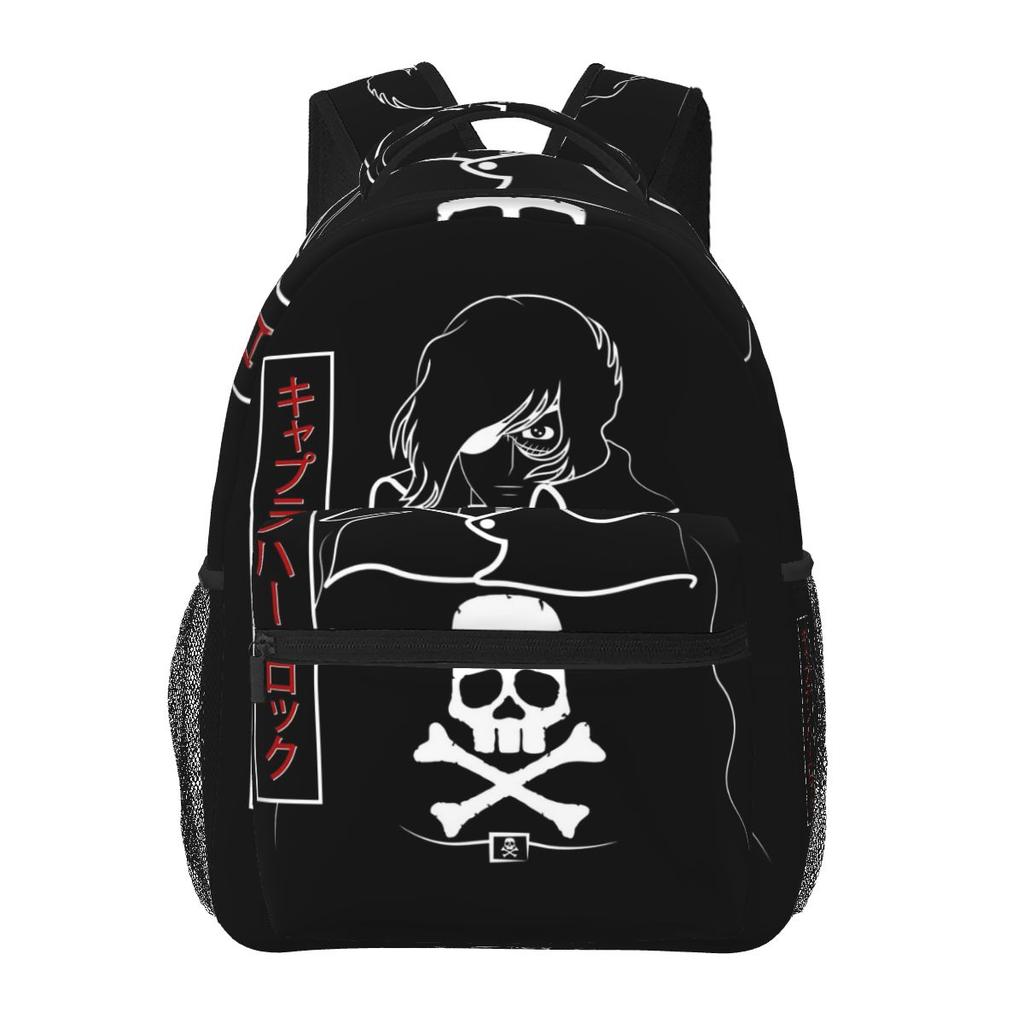 Space Pirate Captain Harlock Backpack Student Boys Girls BookBag Kids School Bag Computer Shoulder Bags for Men Women