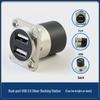 Type-D USB Wall Socket Mount: Dual Port Solderless Pass-through Adapter