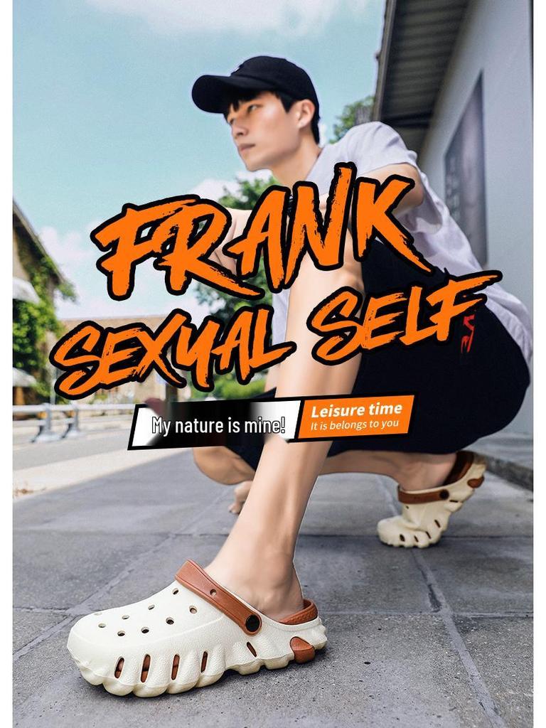 Unisex Summer Thick Sole Closed Toe Sandals - Soft Bottom Clog Beach Shoes