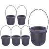6pcs Flower Pots Hanging Planter for Succulent Plant Wall Mounted Mini Planter with Removable Handle Office Decorations