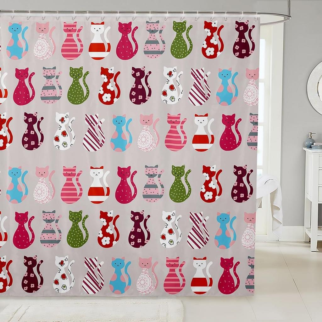 Boys Girls Japanese-Style Shower Curtain Red Cherry Bath Curtain Mount Fuji Bathroom Accessories Teens Bedroom Decor