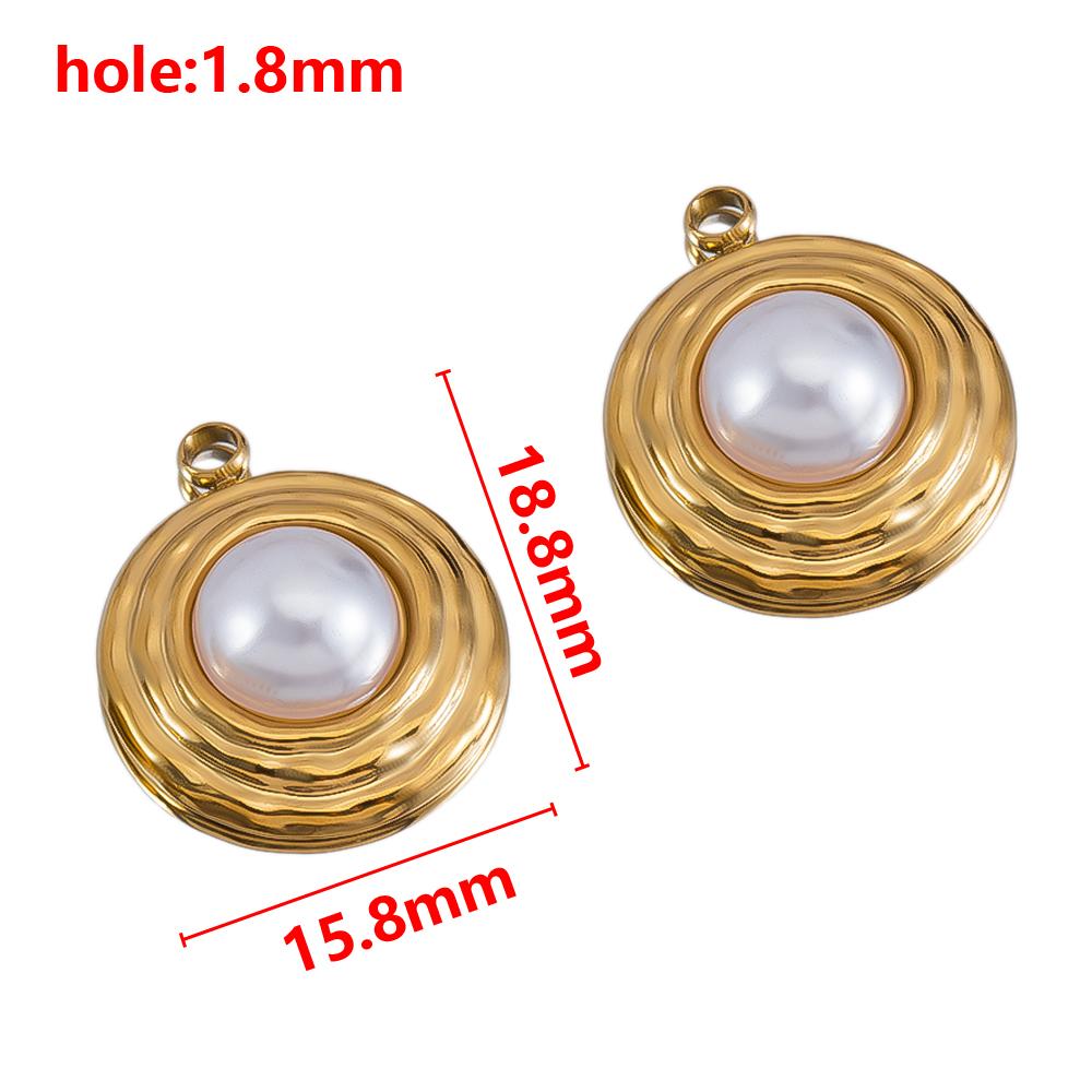 2pcs Stainless Steel Irregular Red Necklace Charms Gold Plated Imitation Pearl Earrings Component DIY Necklaces Jewelry Findings