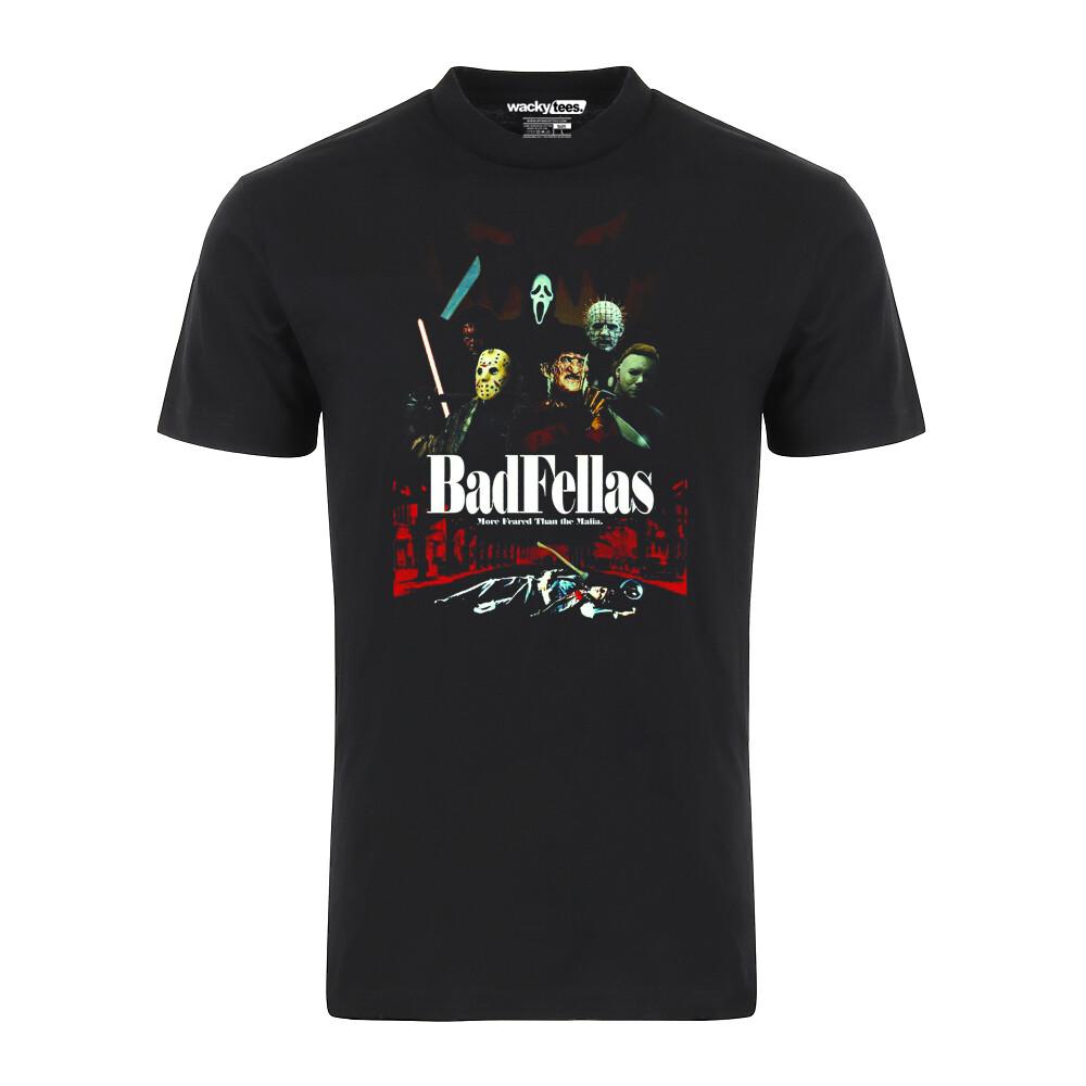 

The BadFellas Mobster Serial Killers Terror Horror Halloween Graphic Tee Shirt Unisex T-Shirt XXXXL