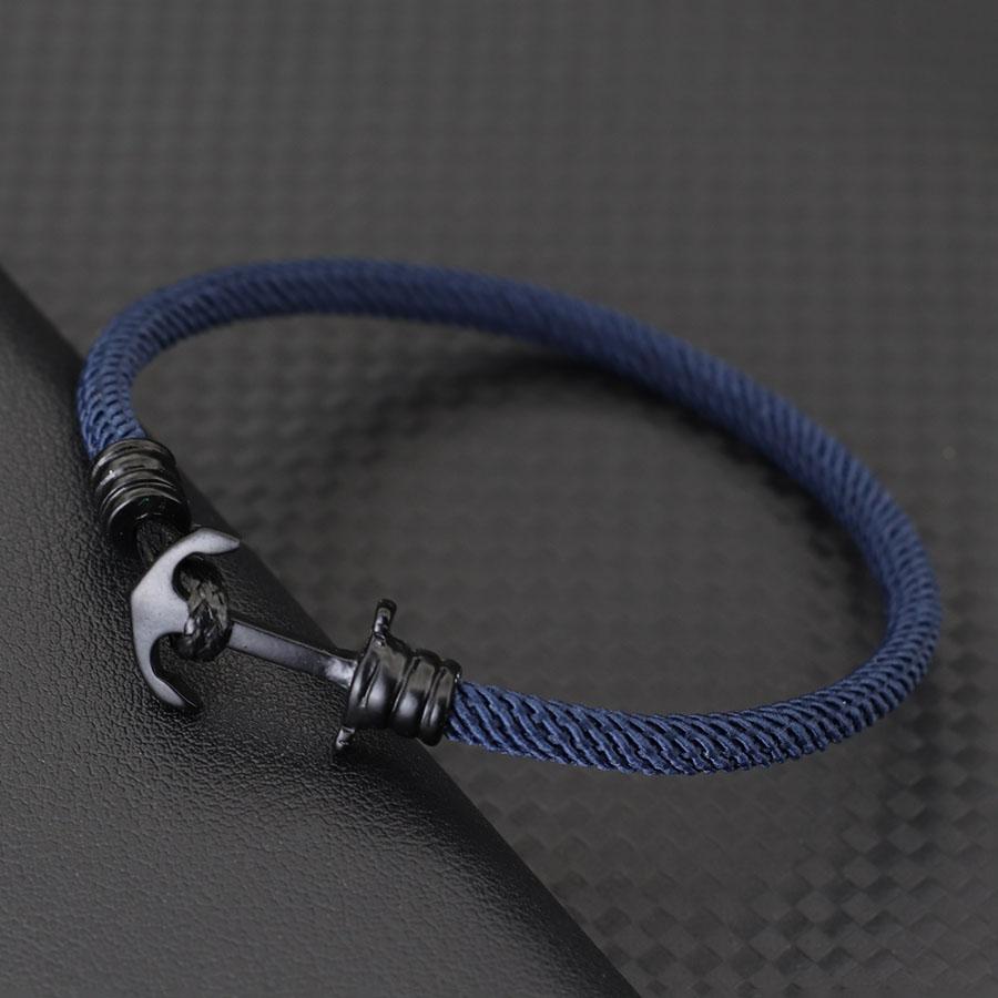 

Unique Anchor Bracelet For Men Grade A 4mm Rope Nautical Wrap Braslet Luck Red Thread Outdoor Cool Biker Hand Accessories Joias M 20.5cm 8Inch Темно-синій
