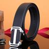 Men's Automatic Buckle Stainless Steel Belt, Genuine Leather Cowhide, Youth Versatile Casual Design