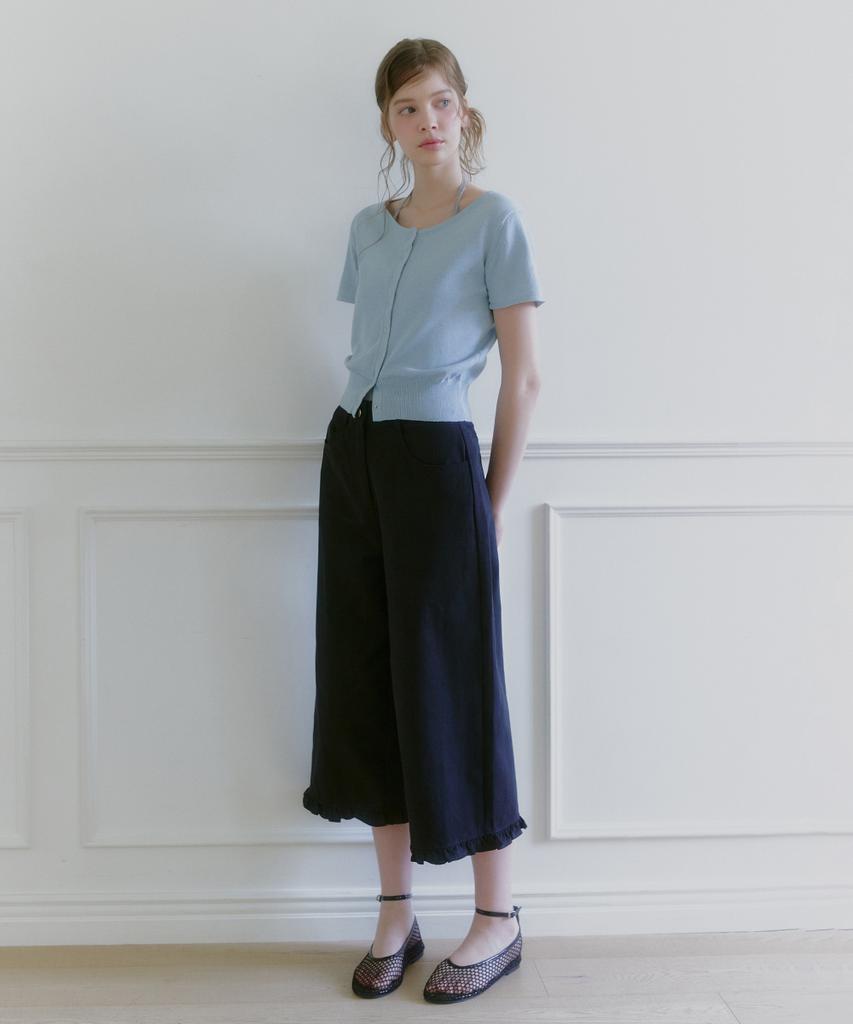 MICANE Lesha Frill Wide Capri Pants