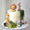 3 Stück Safari Kuchenaufsatz Wilde Tiere-Löwe Elefant Giraffe Kuchen Dschungeltiere Wild One Kuchenaufsatz Geburtstagsfeier Dekoration