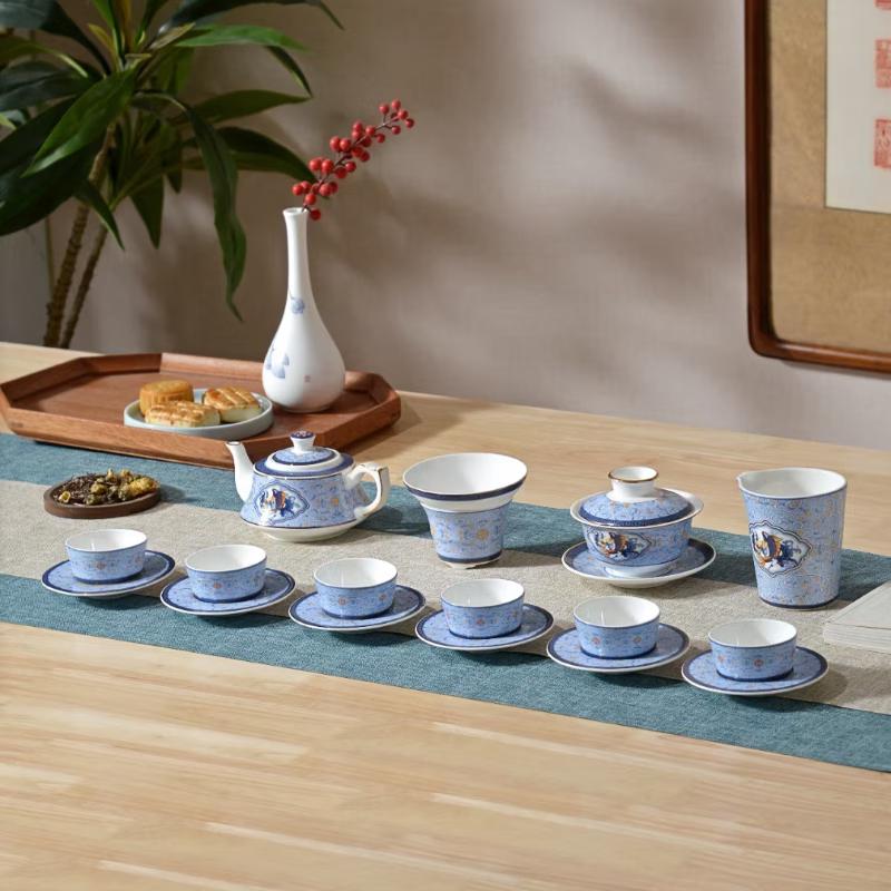 Ruyi Koi Ceramic Chinese Tea Set