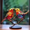 Kreative gefärbte Acrylvögel auf Zweigornamenten für den Heimtisch, neuartige bunte Vogelgruppenserie, Dekoration, Bastelgeschenke
