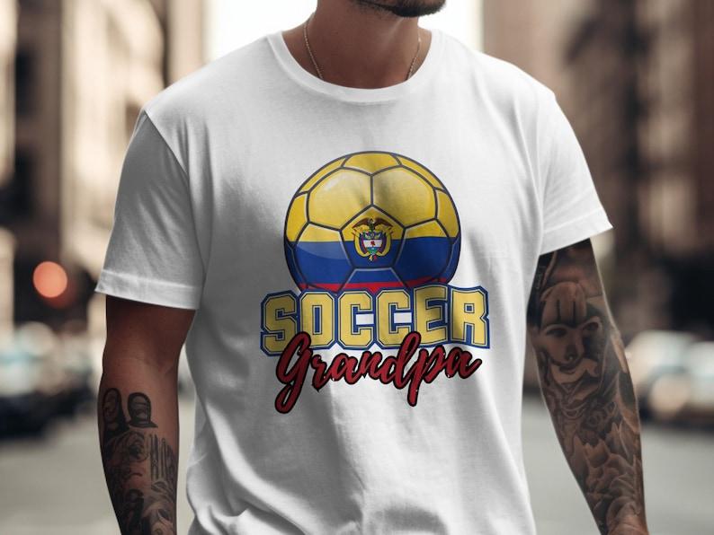 Colombian Soccer Grandpa T-Shirt, Football Fan Grandfather Tee, Support Colombia World Cup Shirt S