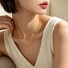 Twisted Double-Layer Titanium Steel Necklace with Tassel - Fashionable and Versatile Clavicle Chain for Women