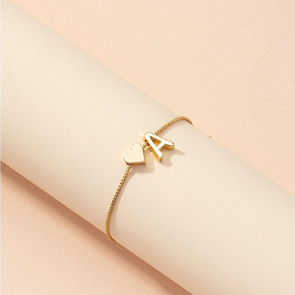 Simple Fashion Love Letter Bracelet Retro Adjustable Alloy Letter Bracelet Women Hand Jewelry Accessory