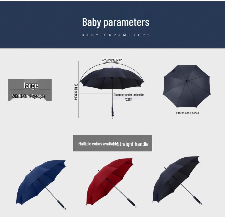 Jieguo Windproof Automatic Golf Umbrella - Large Dual-Use, Sun & Rain Protection for Two, Customizable Print LOGO
