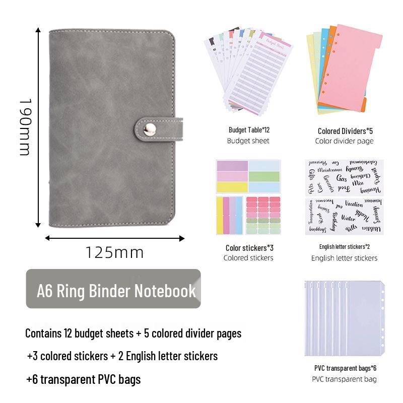 A6 Leather Buckle Loose-Leaf Notebook & A5 Multifunctional Planner with Custom Logo and Storage