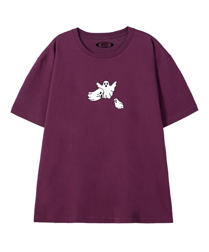 BY.L Monster Ghost Short Sleeve T-Shirt Wine