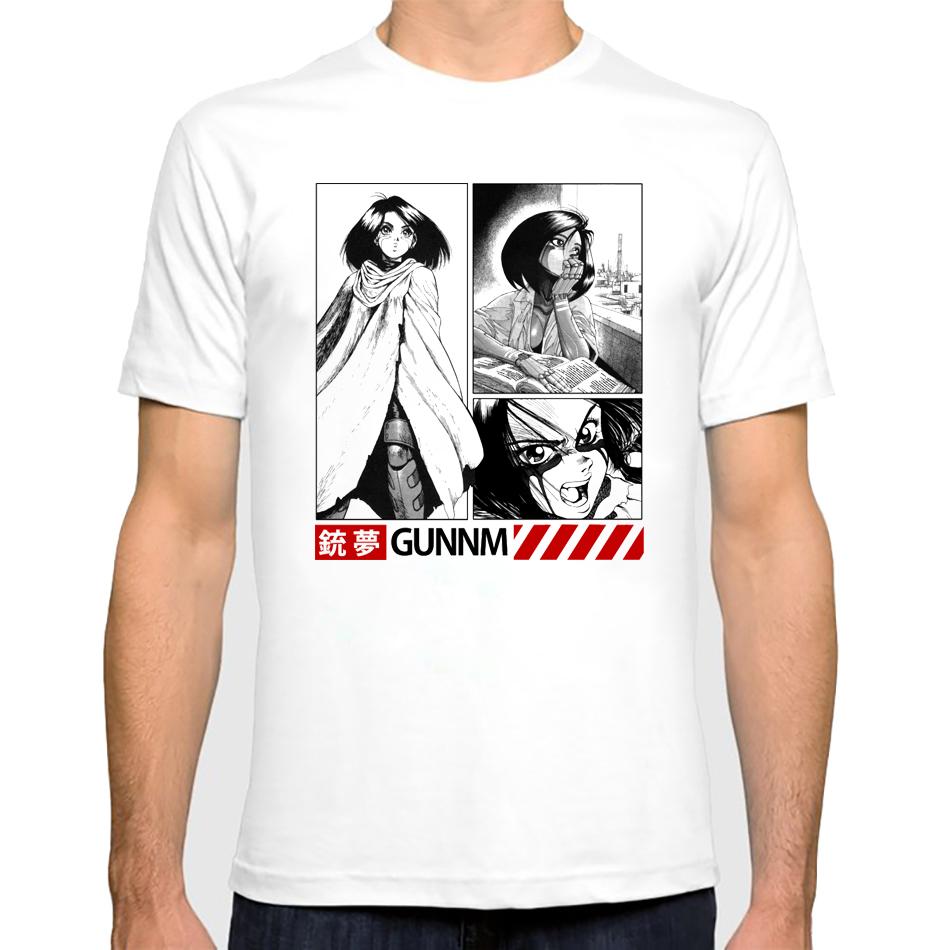 Japanese Anime Batlle Angel Gunnm Cyberpunk Girl Manga Print T Shirt Streetwear Men Fashion Short Sleeve New Unisex Loose Tshirt S