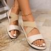 New cross elastic band flat sandals women's style large size solid color fish mouth shoes