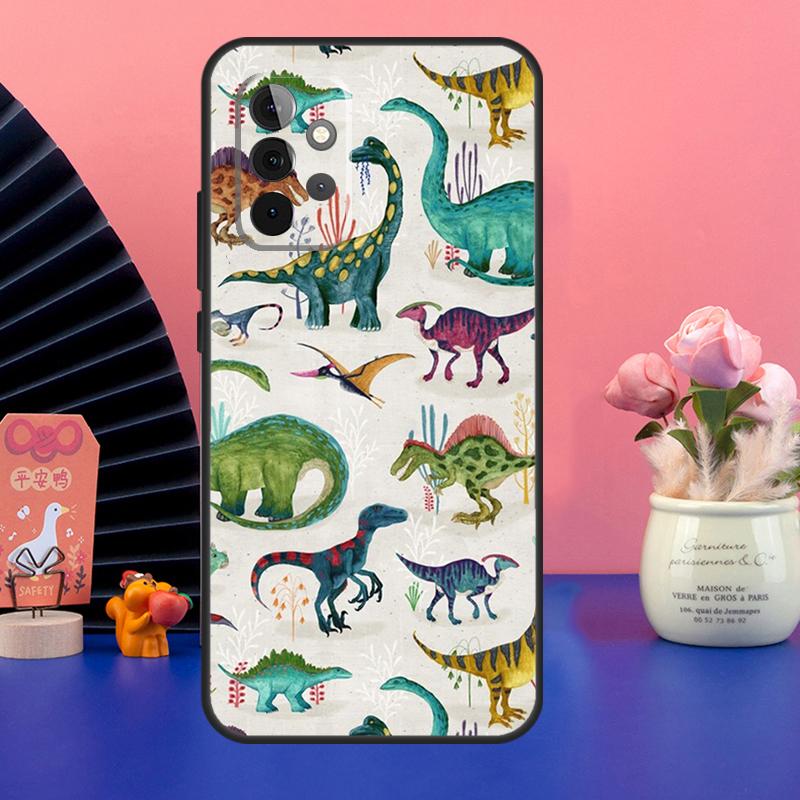Cute Dino Dinosaur Case For Samsung Galaxy A54 A34 A24 A14 A73 A53 A33 A23 A13 A52 A32 A22 A12 A51 A71 Cover