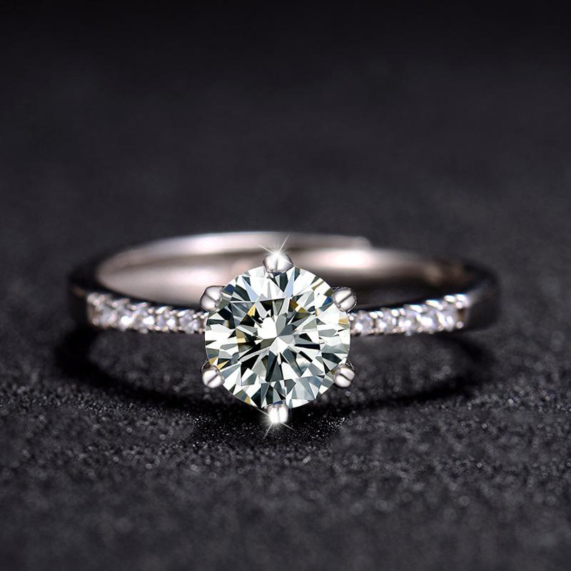 1 Carat D Color Moissanite & 925 Sterling Silver Women's Engagement Ring