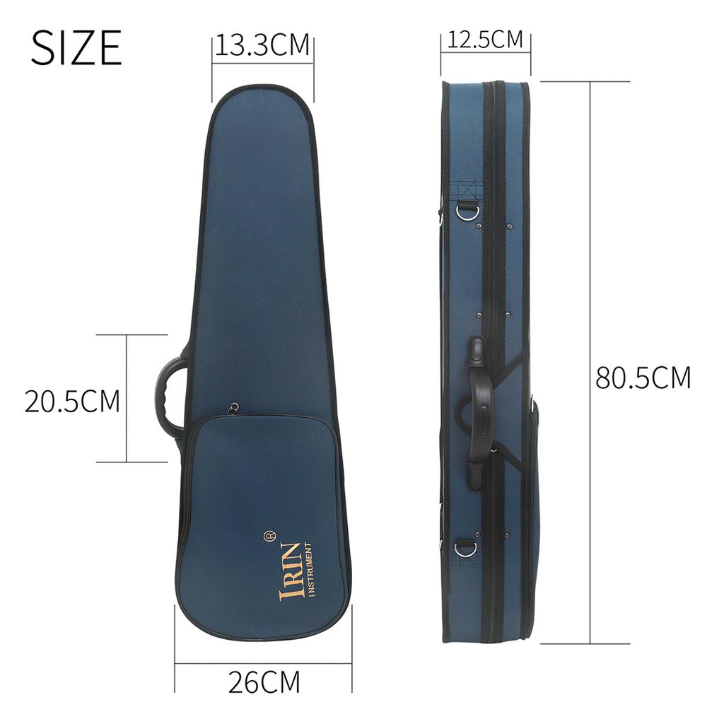 IRIN Violin Case Portable Violin Soft Lining Suitcase Blue Oxford Cloth Violin Storage Bag String Instrument Parts Accessories