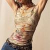 New Autumn and Winter Sleeveless High-neck Fashion Vest Floral Slimming Top