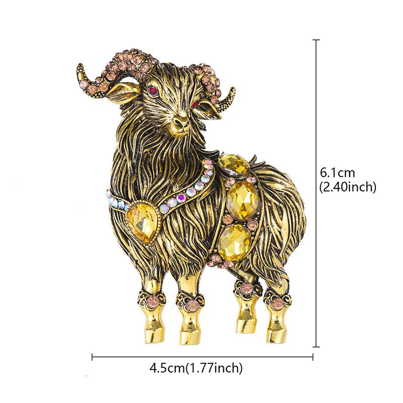 Elegant Sheep Goat Shaped Brooch Rhinestone Pearls Lapel Pin Animal Brooch Perfect For Daily Wear Party Dresses