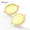 Base per Ciondolo in Ottone Placcato Oro 18K con Base Vuota per Cabochon, Adatta a Connettore con Lunetta per Creazione di Gioielli Fatti a Mano Fai-da-te