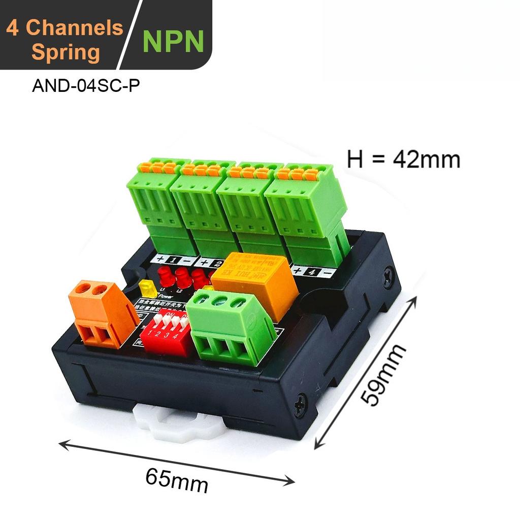 AND Gate Logic Processing Module Terminal Block With 8 Input Channel Sensor NPN/PNP Relay Output For Multiple Conditions Control