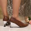 New Retro High Heels Women's Thin Heel Temperament Design Versatile Pointed French 7cm Wedge Heel Women's Shoes