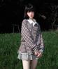 ROSEFRANTZ Stripe Collar Long Sleeve [Brown]