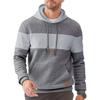 Men's Casual Sweatshirts Long Sleeve Drawstring Color Block Pullover Graphic Hoodies With Pockets